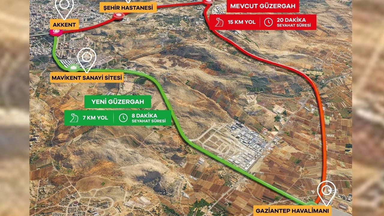 Gaziantep Havalimanına Yeni Güzergah