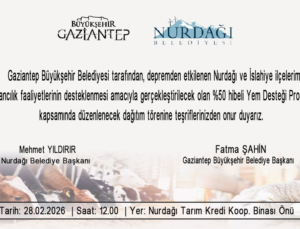 Gaziantep Büyükşehir Belediyesi’nden %50 Hibeli Yem Desteği