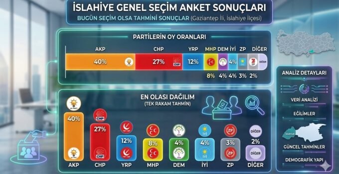 İslahiye’de Bugün Seçim Olsa: Yapay Zekaya Göre Tahmini Sonuçlar