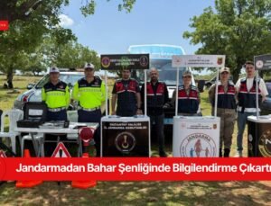 Jandarmadan Bahar Şenliğinde Bilgilendirme Çıkartması