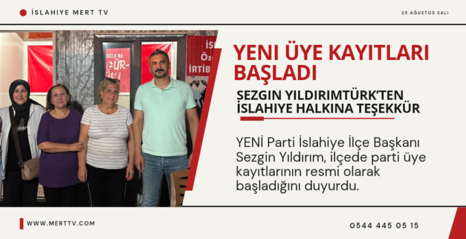 Sezgin Yıldırımtürk’ten İslahiye Halkına Teşekkür